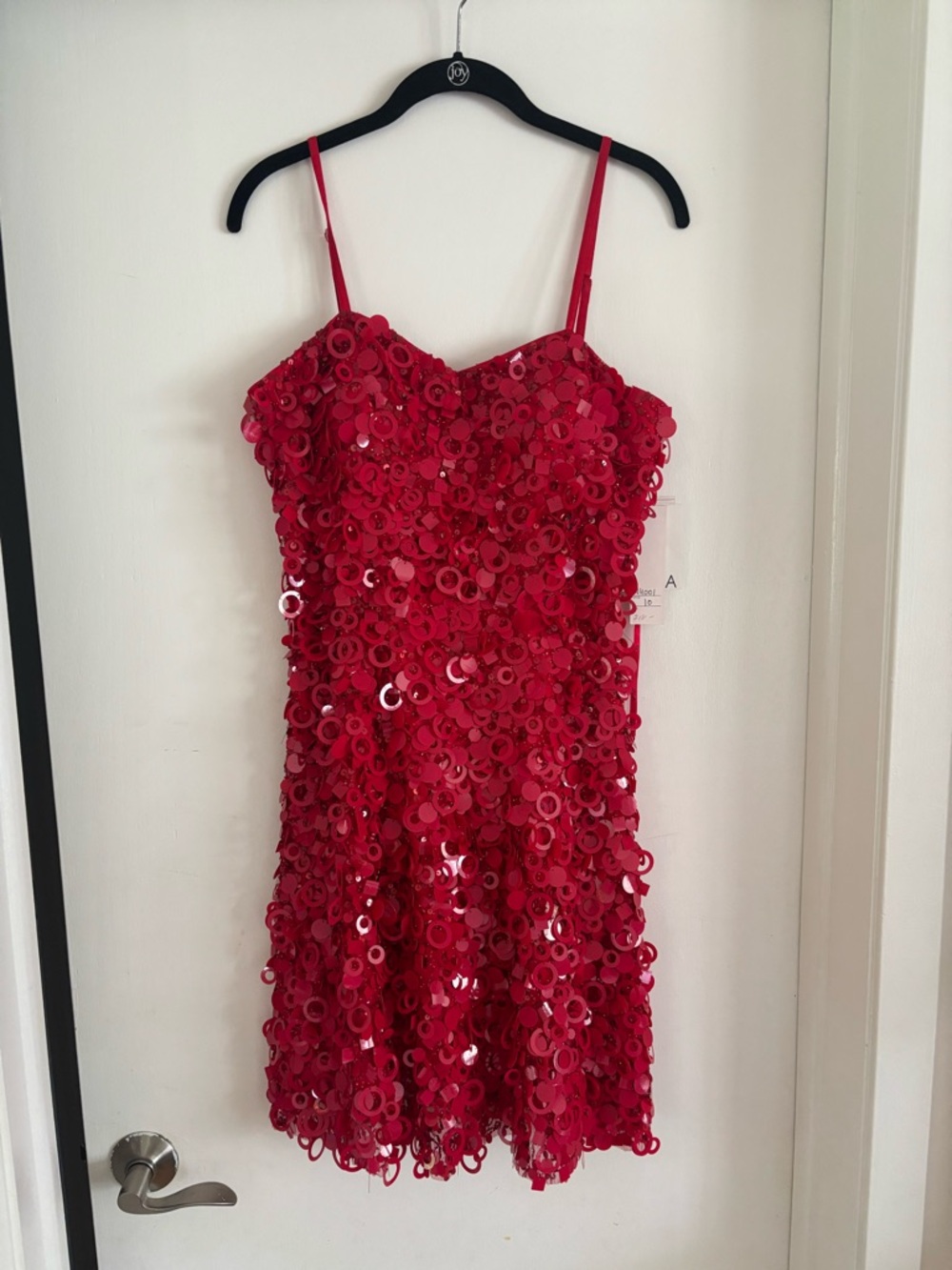 NWT Red Sequin Spaghetti Strap Party Dress